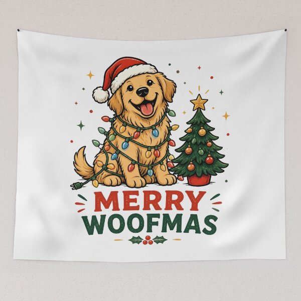 Item preview, Merry Woofmas Dog Christmas Lights Holiday Design designed and sold by OliviaHayesArt.