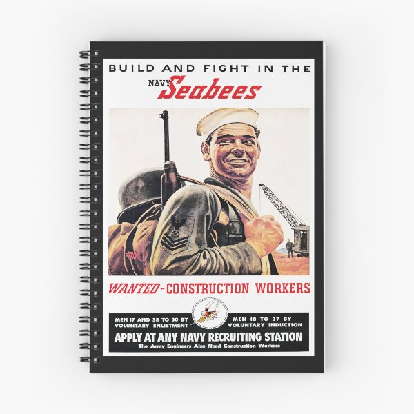 Item preview, Like - New US Navy Seabees Recruitment Print From WWII designed and sold by Vintage Poster Supply.
