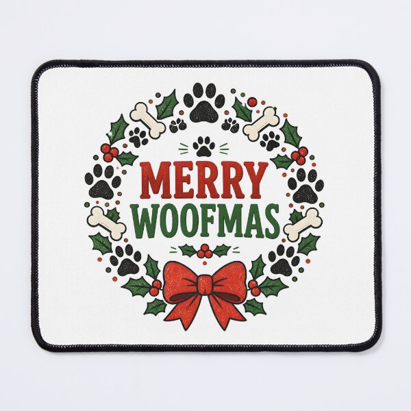 Item preview, Merry Woofmas Dog Paw Christmas Wreath Design designed and sold by OliviaHayesArt.