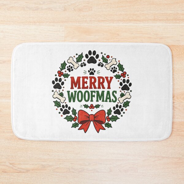 Item preview, Merry Woofmas Dog Paw Christmas Wreath Design designed and sold by OliviaHayesArt.