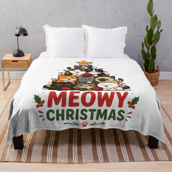 Item preview, Meowy Christmas Cute Cat Christmas Tree Design designed and sold by OliviaHayesArt.
