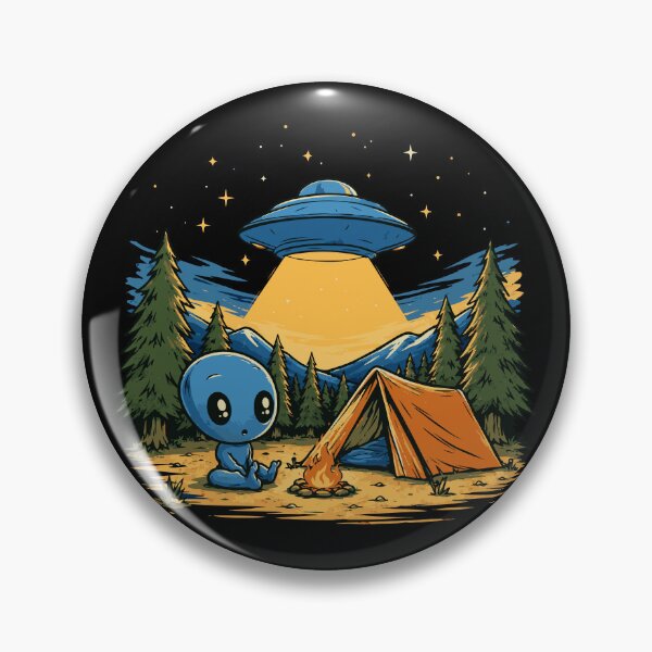 Item preview, Cute Alien Campsite Under the Stars designed and sold by ClubVacay.
