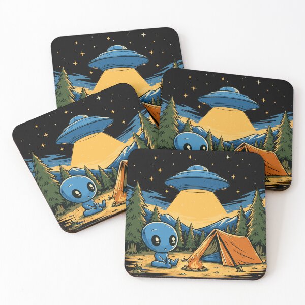 Item preview, Cute Alien Campsite Under the Stars designed and sold by ClubVacay.