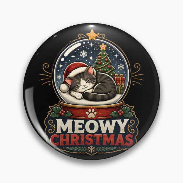 Item preview, Meowy Christmas Cat Snow Globe Holiday Design designed and sold by OliviaHayesArt.