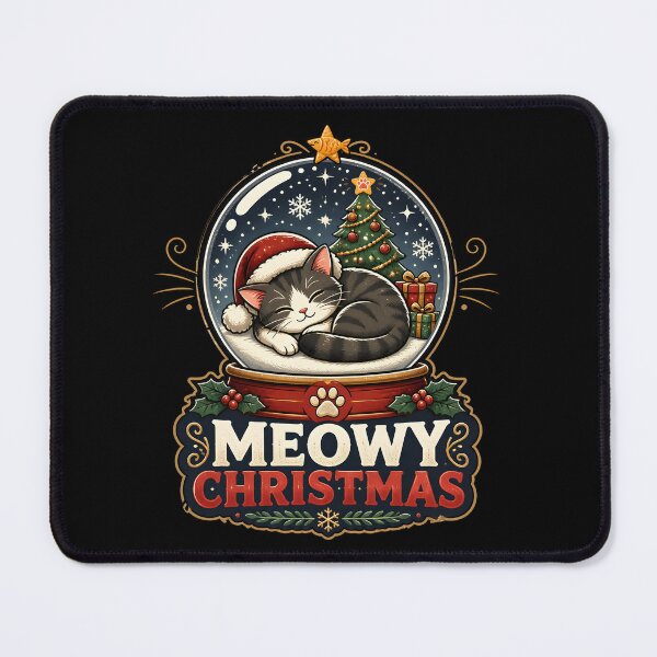 Item preview, Meowy Christmas Cat Snow Globe Holiday Design designed and sold by OliviaHayesArt.
