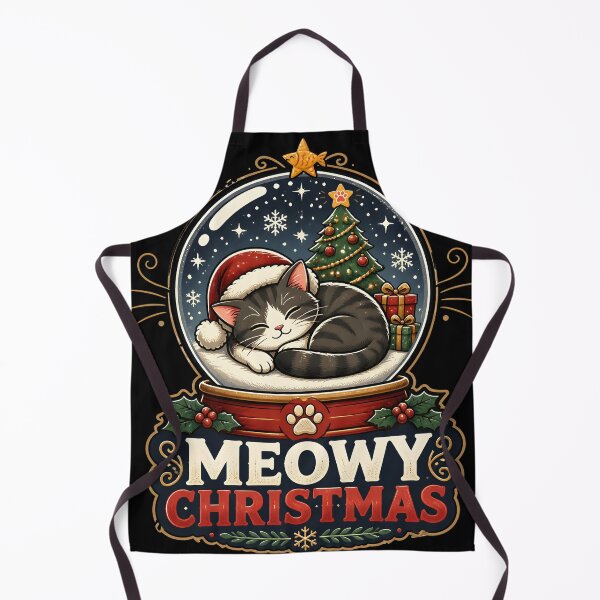Item preview, Meowy Christmas Cat Snow Globe Holiday Design designed and sold by OliviaHayesArt.