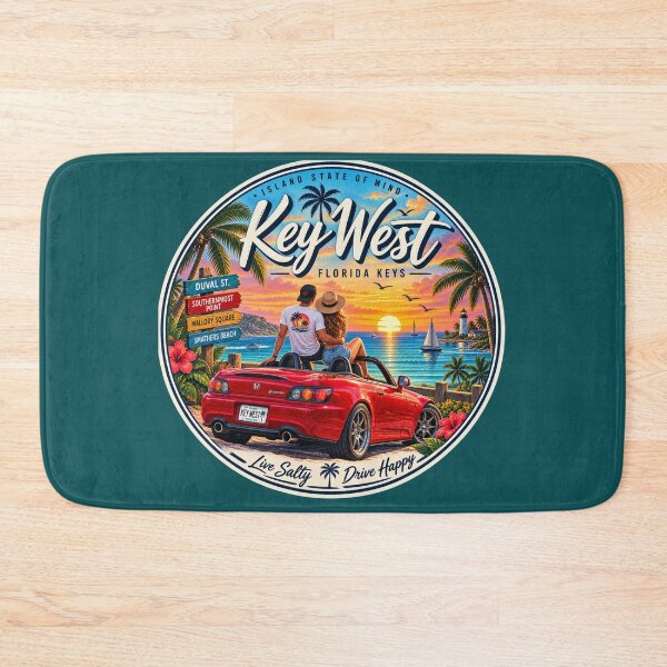 Item preview, Key West Red Roadster Sunset Badge designed and sold by piketo.