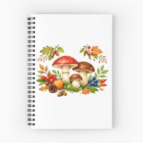 Item preview, Watercolor Autumn Mushrooms, Berries and Leaves   designed and sold by silviaol.
