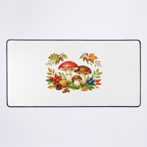 Item preview, Watercolor Autumn Mushrooms, Berries and Leaves   designed and sold by silviaol.