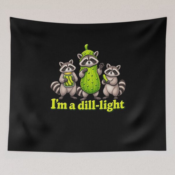 Item preview, Dill-Light Raccoon Pickle Wordplay designed and sold by elderberry.