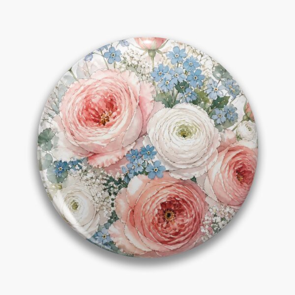 Item preview, Watercolor Rose Ranunculus Blush Bouquet Design designed and sold by VaneDesings.