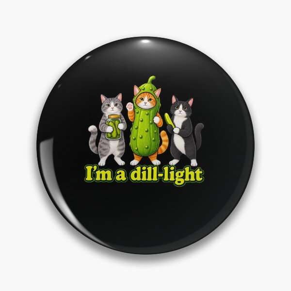 Item preview, Funny I'm A Dill-Light Funny Cats And Pickles Pun Art designed and sold by elderberry.