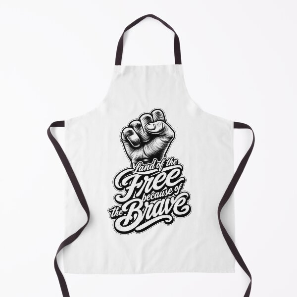 Item preview, Land of the Free Because of the Brave – Vintage Black and White Freedom Fist designed and sold by WLHmedia.com .