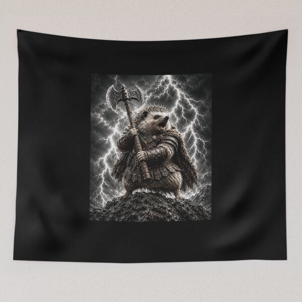 Item preview, Storm Lightning Hedgehog Warrior With Axe designed and sold by elderberry.