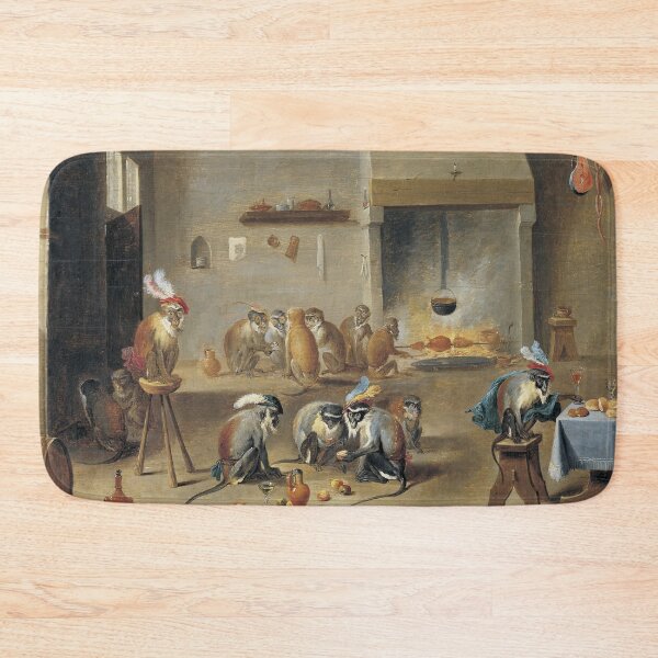 Item preview, Monkey Art Print, Vintage Monkey Kitchen Scene, Dutch Old Master Painting designed and sold by RickE.