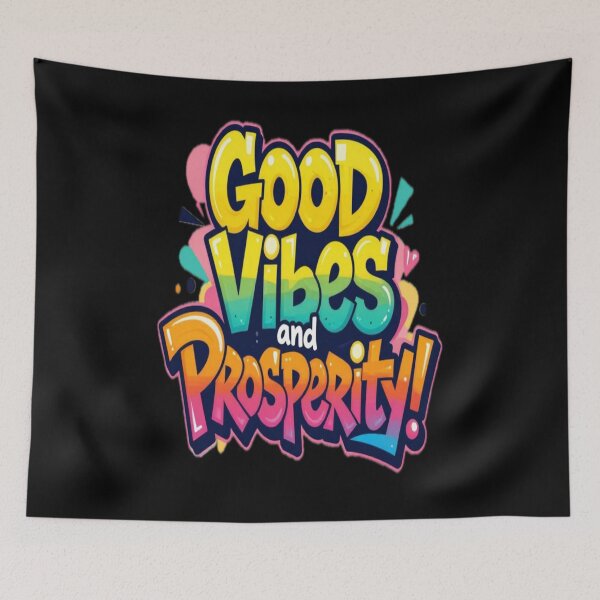 Item preview, Slang Graffiti Motivational Quote GOOD VIBES AND PROSPERITY! designed and sold by Giulivo Store Graphic.