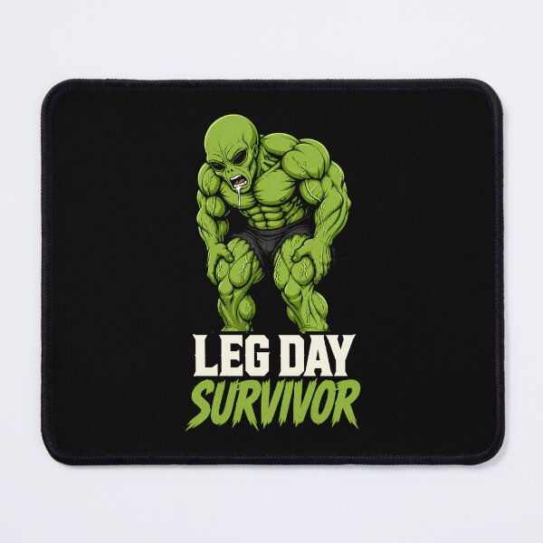 Item preview, Leg Day Survivor - Funny Gym Alien Bodybuilding Meme designed and sold by UrbaneVibeCo.