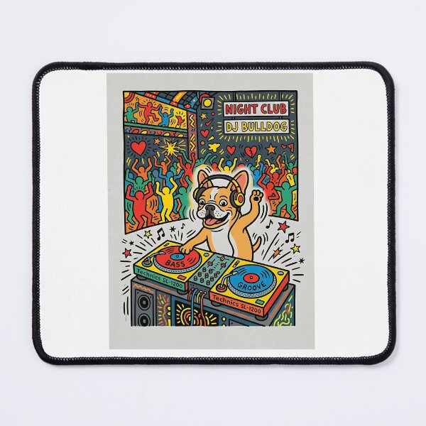 Item preview, Frenchie Spins the Beats designed and sold by PictoVibe.