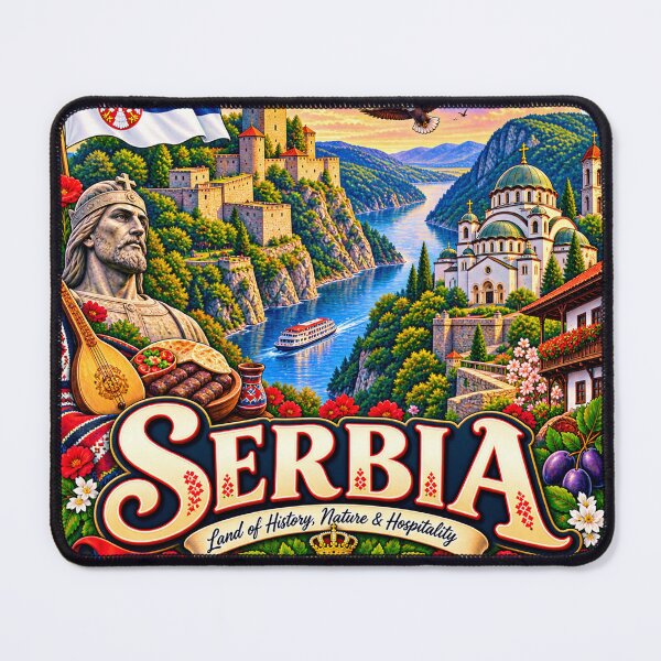 Item preview, Serbia Travel Sticker | Belgrade Fortress Danube Eagle & Folk Art designed and sold by alexcorporation.