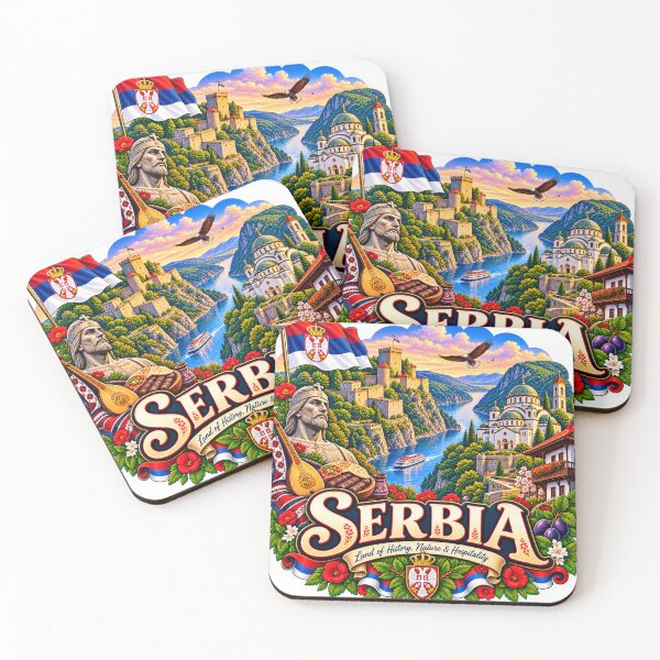 Item preview, Serbia Travel Sticker | Belgrade Fortress Danube Eagle & Folk Art designed and sold by alexcorporation.