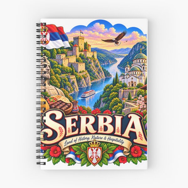 Item preview, Serbia Travel Sticker | Belgrade Fortress Danube Eagle & Folk Art designed and sold by alexcorporation.