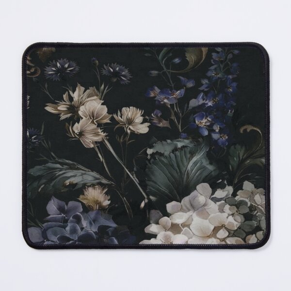 Item preview, Dark Moody Hydrangea Watercolor Pattern – Black Botanical Floral Art designed and sold by FawnFeatherCo.