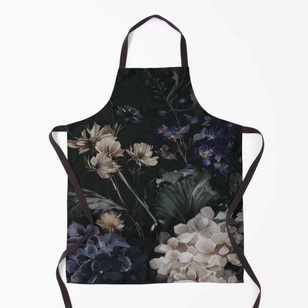 Item preview, Dark Moody Hydrangea Watercolor Pattern – Black Botanical Floral Art designed and sold by FawnFeatherCo.