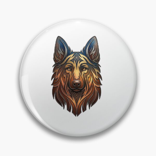 Item preview, Tribal German Shepherd Dog Metal Art - Majestic Canine Emblem designed and sold by Akseries.