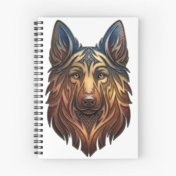 Item preview, Tribal German Shepherd Dog Metal Art - Majestic Canine Emblem designed and sold by Akseries.