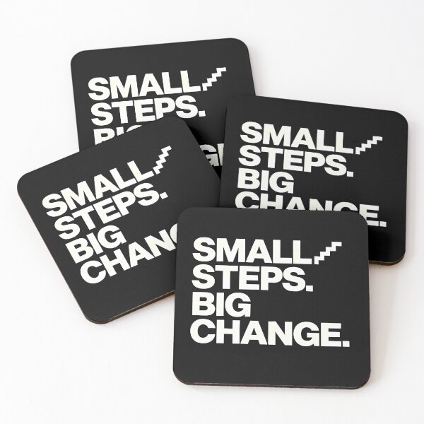 Item preview, Small Steps Big Change Motivational Minimalist Typography Design designed and sold by Spirit of Siam.