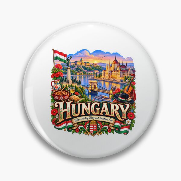 Item preview, Hungary Travel Sticker | Budapest Parliament Castle Goulash & Folk Art designed and sold by alexcorporation.