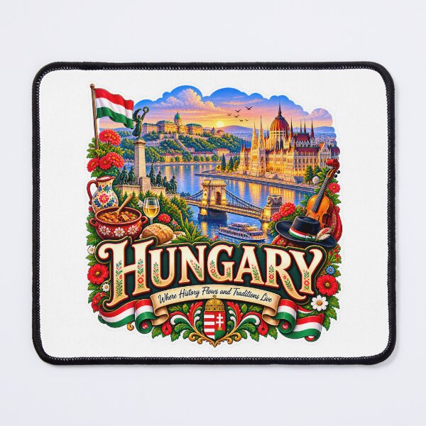 Item preview, Hungary Travel Sticker | Budapest Parliament Castle Goulash & Folk Art designed and sold by alexcorporation.