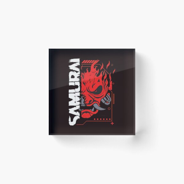 Item preview, Samurai Flaming Cyberpunk Art designed and sold by ShophiaCrafts.