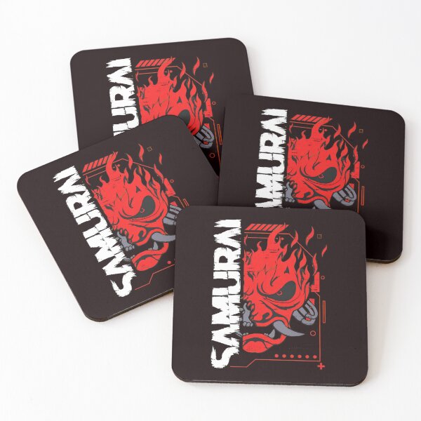 Item preview, Samurai Flaming Cyberpunk Art designed and sold by ShophiaCrafts.
