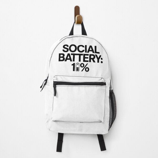 Item preview, Social Battery 1% Funny Introvert Humor Minimalist Design designed and sold by Spirit of Siam.