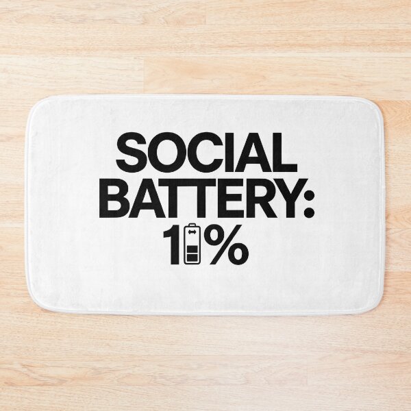 Item preview, Social Battery 1% Funny Introvert Humor Minimalist Design designed and sold by Spirit of Siam.