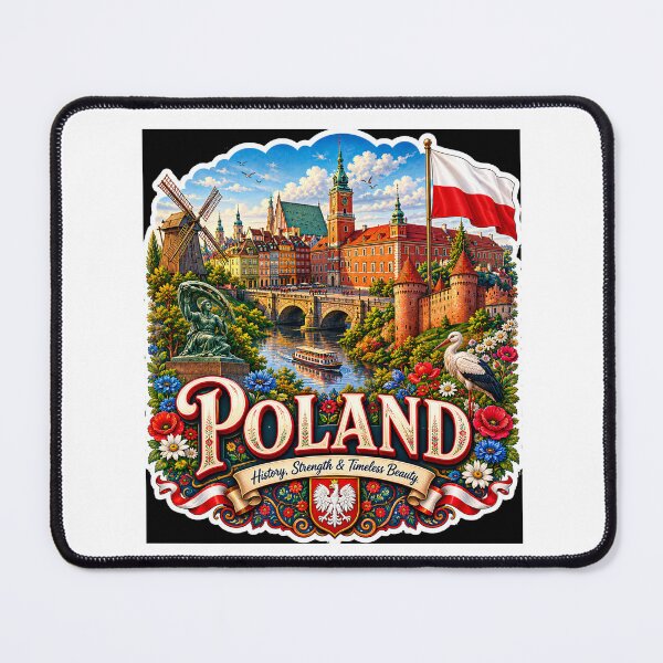Item preview, Poland Travel Sticker | Warsaw Royal Castle White Eagle Pierogi & Flowers designed and sold by alexcorporation.