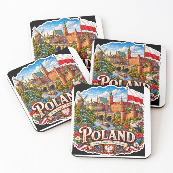 Item preview, Poland Travel Sticker | Warsaw Royal Castle White Eagle Pierogi & Flowers designed and sold by alexcorporation.