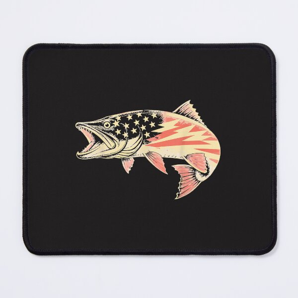 Item preview, American Flag Muskie Fishing Vintage Patriotic Angler Graphic designed and sold by kiralynstration.