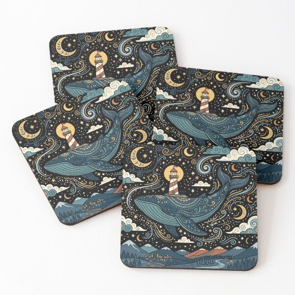Item preview, Celestial Space Whale with Lighthouse Island designed and sold by PutroGraph.