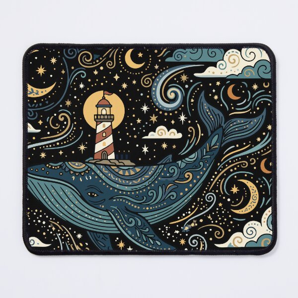 Item preview, Celestial Space Whale with Lighthouse Island designed and sold by PutroGraph.