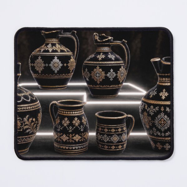 Item preview, Velvet Heritage – Black & Gold Folk Pottery designed and sold by DansCreations42.