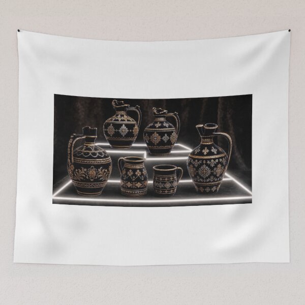 Item preview, Velvet Heritage – Black & Gold Folk Pottery designed and sold by DansCreations42.