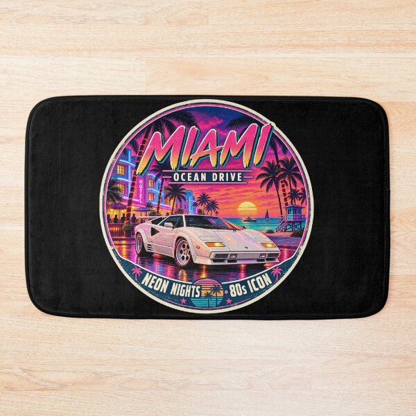 Item preview, Miami Ocean Drive Neon Nights Retro Badge designed and sold by piketo.
