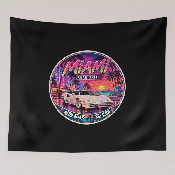 Item preview, Miami Ocean Drive Neon Nights Retro Badge designed and sold by piketo.