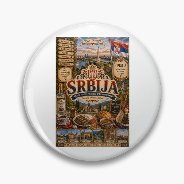 Item preview, Serbia Tourism Art Poster | Belgrade Novi Sad Danube & Balkan Traditions designed and sold by alexcorporation.