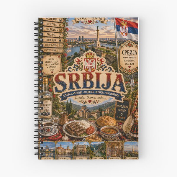 Item preview, Serbia Tourism Art Poster | Belgrade Novi Sad Danube & Balkan Traditions designed and sold by alexcorporation.