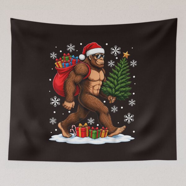 Item preview, Cool Festive Bigfoot Santa Hat Christmas Tree Graphic designed and sold by mari-kayden.