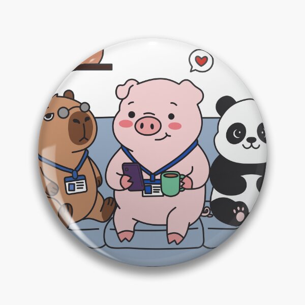 Item preview, Capybara, Pig & Panda Office Break - Cute Corporate Humor & WFH Squad designed and sold by Chonkibao.