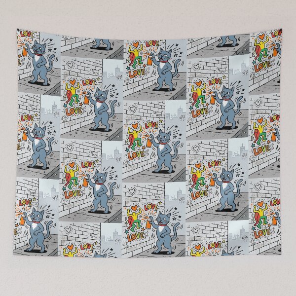 Item preview, Russian Blue Graffiti designed and sold by PictoVibe.